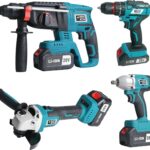 Catpower CAT1380 Kömürsüz Akülü Set: Darbeli Vidalama + Kırıcı-Delici + Avuç Taşlama + Somun Sıkma 20V Li-ion